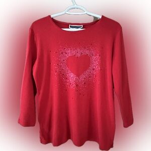 Karen Scott Red Heart Design Sweater
